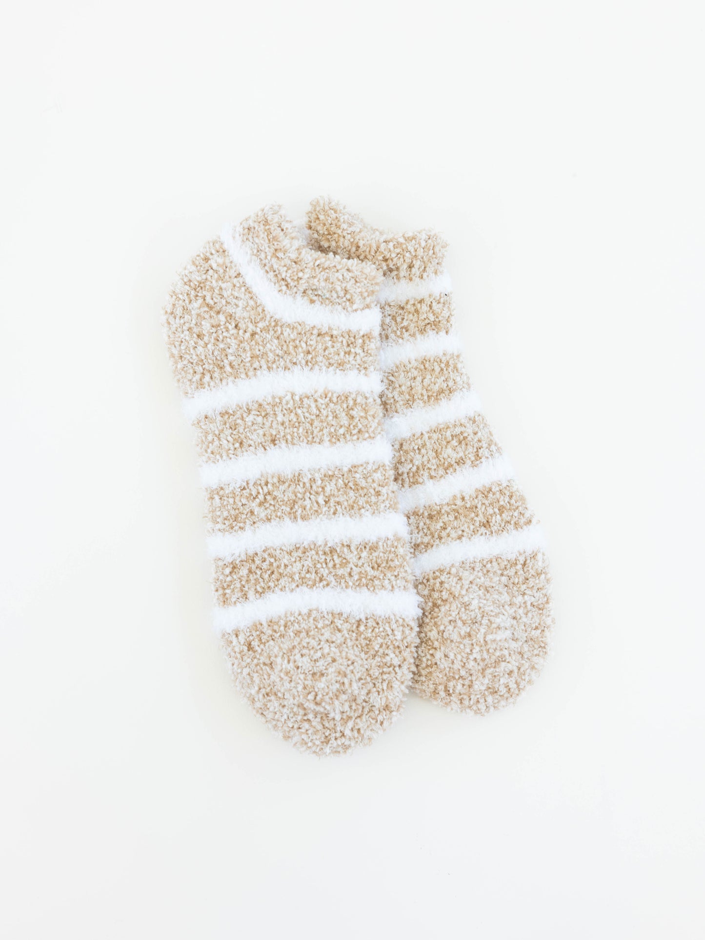 Cozy Low Socks - Heather Oatmeal Stripe