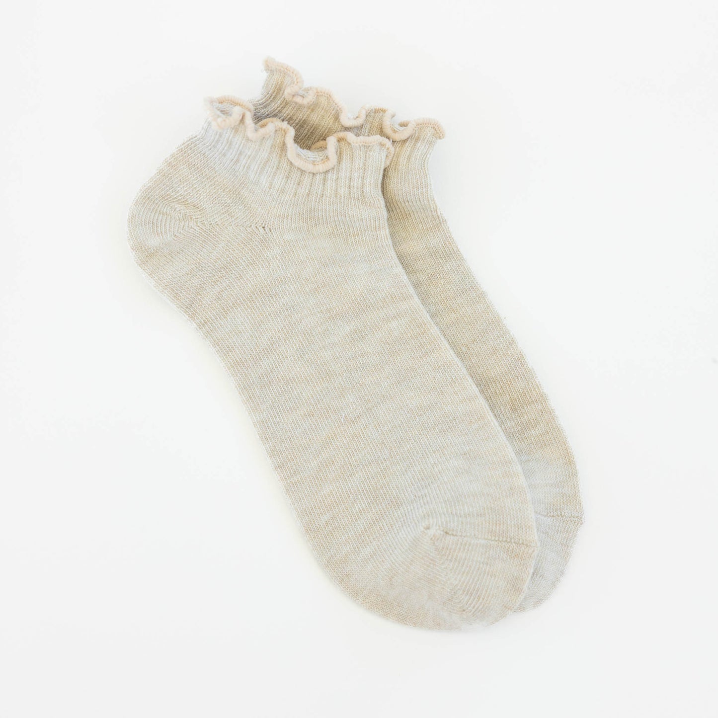 Low Ruffle Socks - Heather Oatmeal