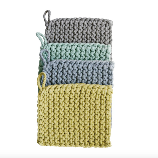 Cotton Crocheted Pot Holder - Kitchen Zest Colors