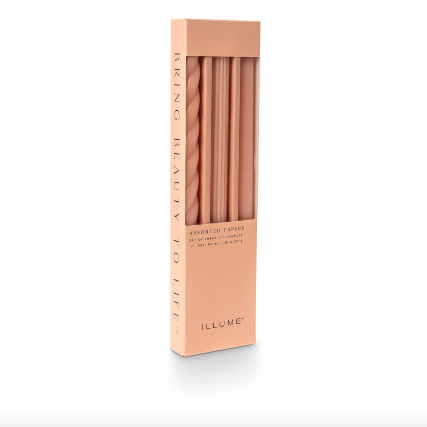 Light Coral Assorted Set of 3 Taper Candles