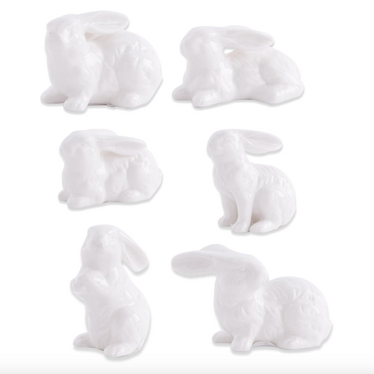 2.75 Inch Assorted White Porcelain Bunnies
