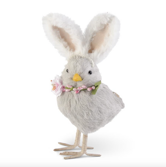 8.5 Inch Gray Chick with Bunny Ears