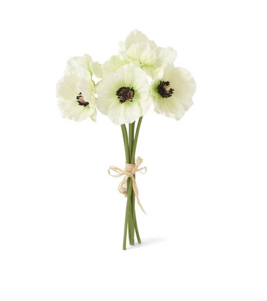 11 Inch White Real Touch Mini Poppy Bundle