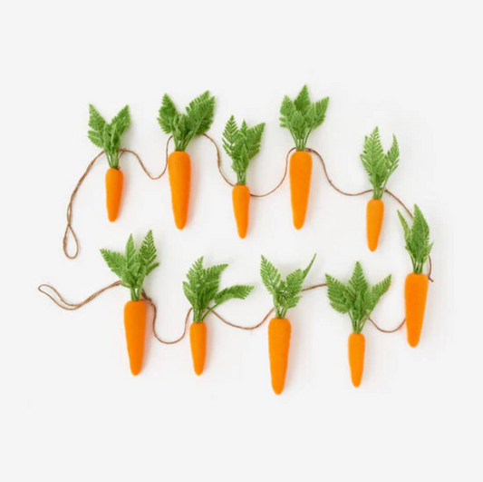 Flocked Carrot Garland