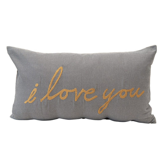 "I love you" Cotton Lumbar Pillow