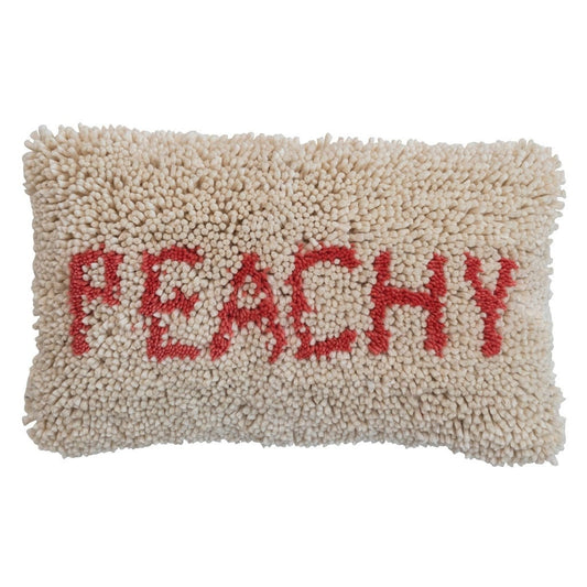 "Peachy" Punch Hook Lumbar Pillow