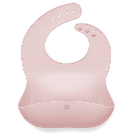 True Pink - Silicone Baby Bib Roll Up & Stay Closed