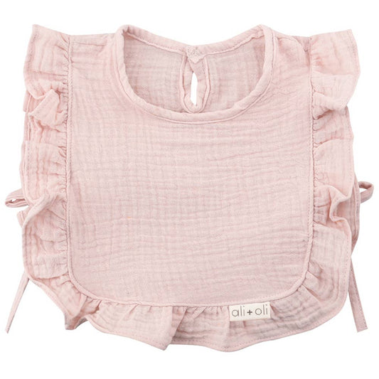 Pink - Muslin Cotton Ruffle Baby Bib