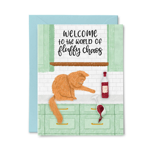 Fluffy Chaos - Funny Cat Adoption Card