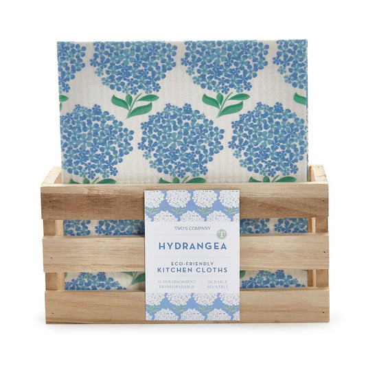 Hydrangea Floral Biodegradable Reusable Kitchen Cloth