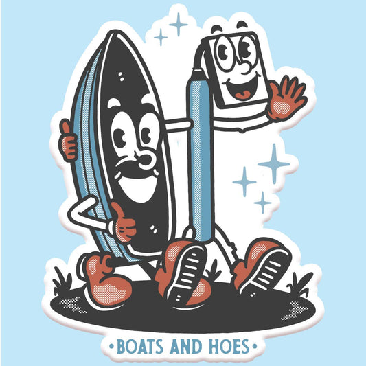 Boats and Hoes Funny Sticker Decal