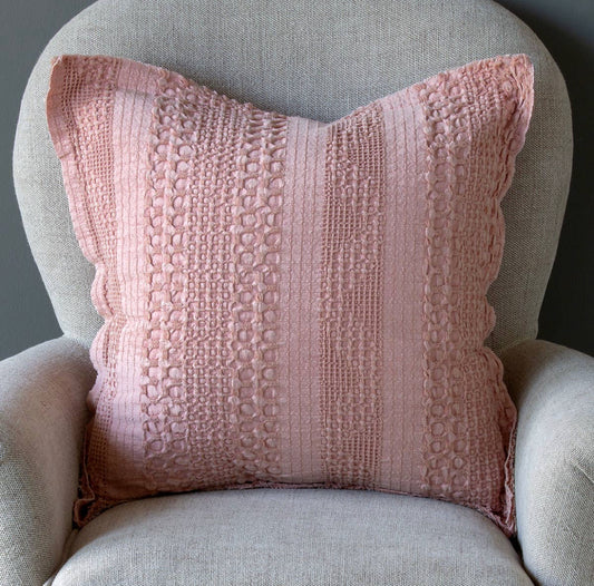 Faded Coral Waffle Pillow