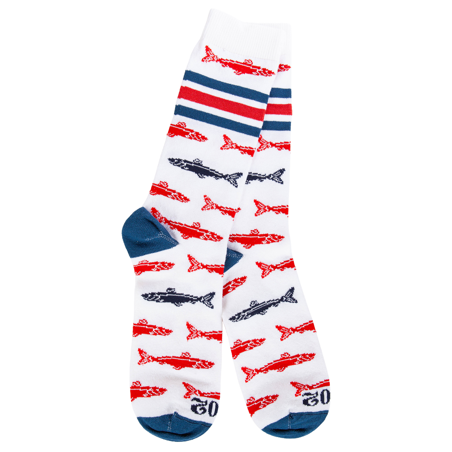 Men's Americana Series Crew Socks - Fish