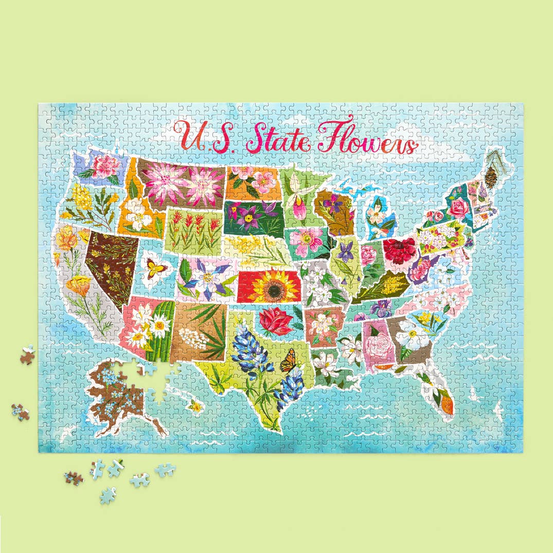 U.S. State Flowers 1000 Piece Puzzle