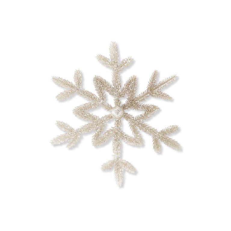 18 Inch Platinum Glitter Pine Snowflake