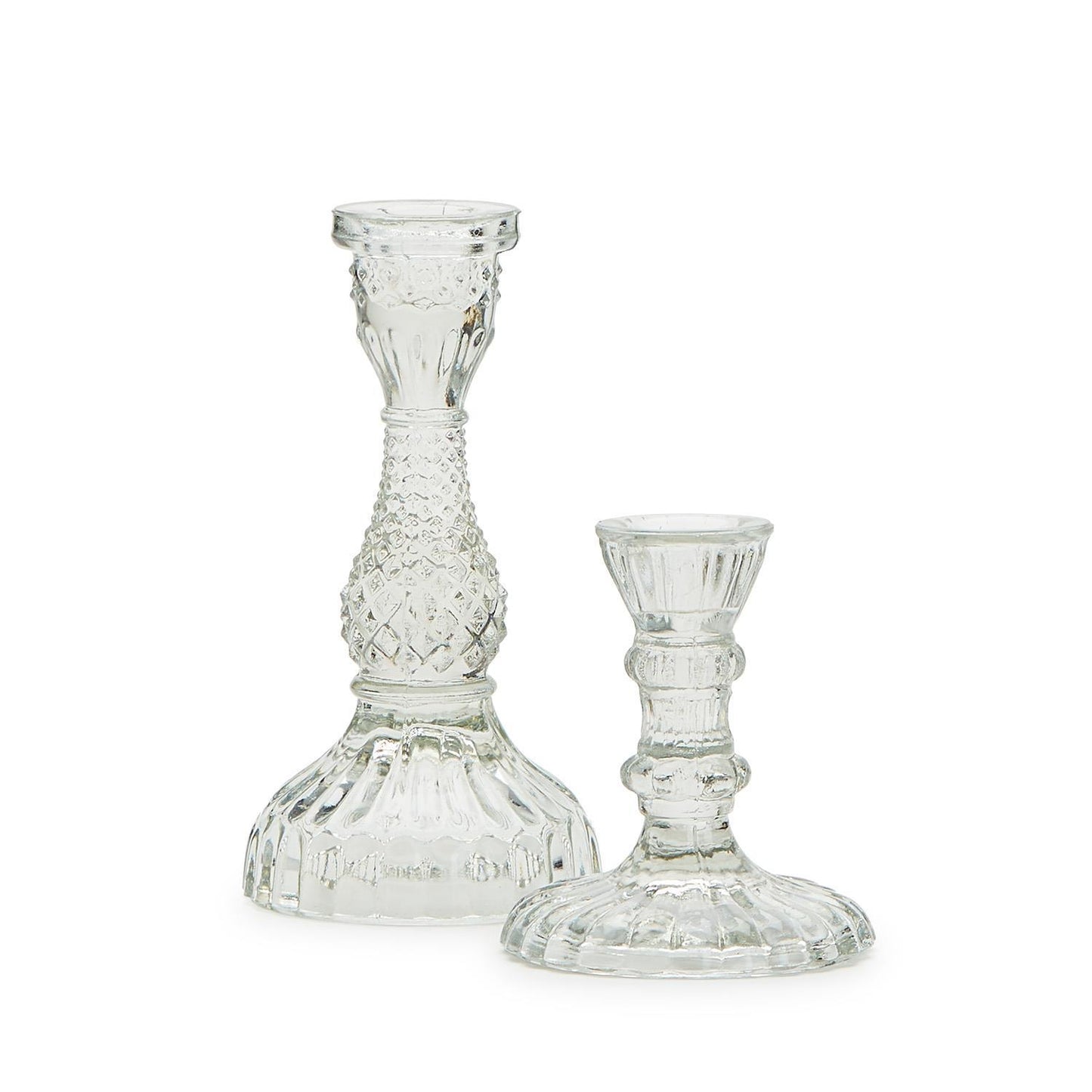 Clear Glass Candlestick Holder