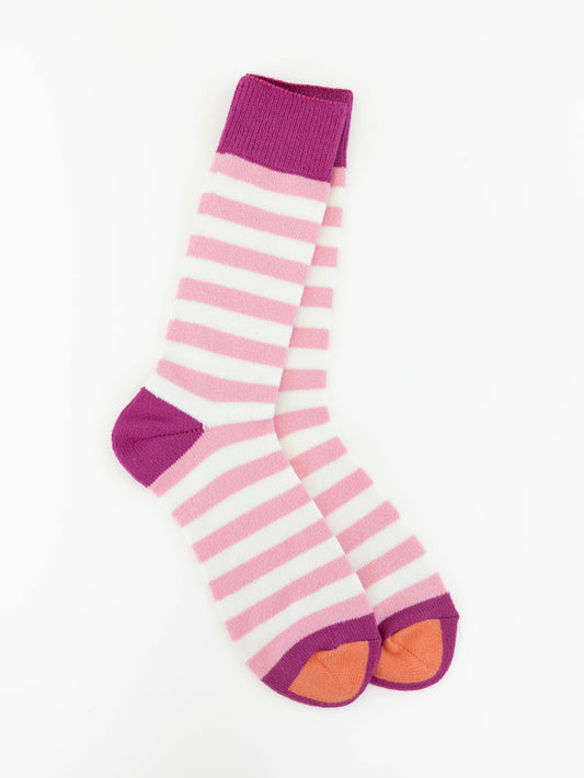 True Stripe Crew Wild Strawberry Socks