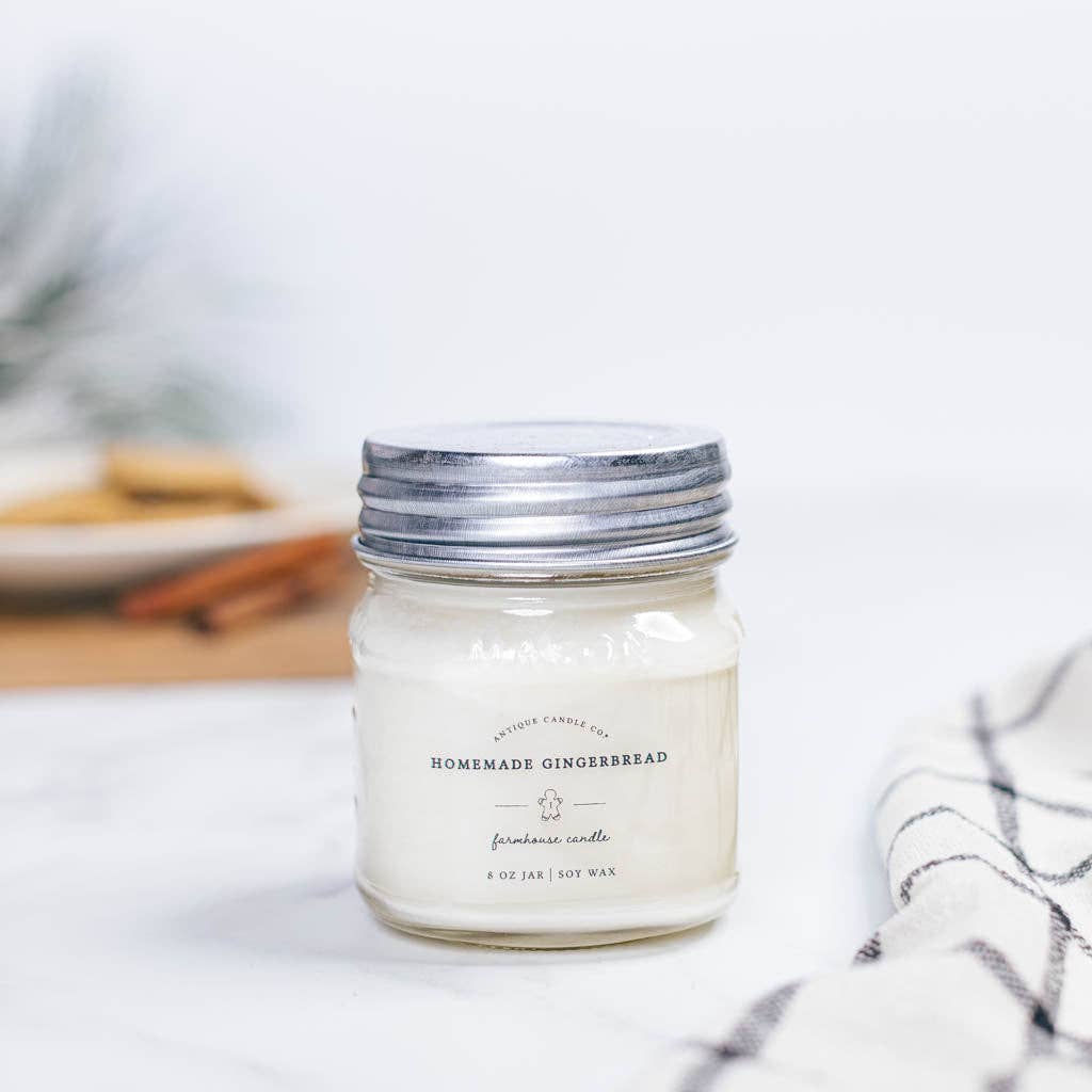 Homemade Gingerbread Soy Wax Mason Jar Candle