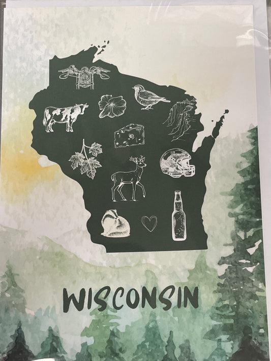 Wisconsin green nature and animals Card