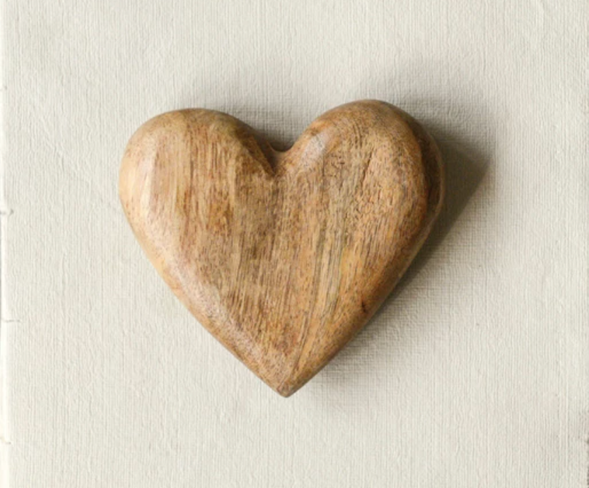 Hand-Carved Mango Wood Heart