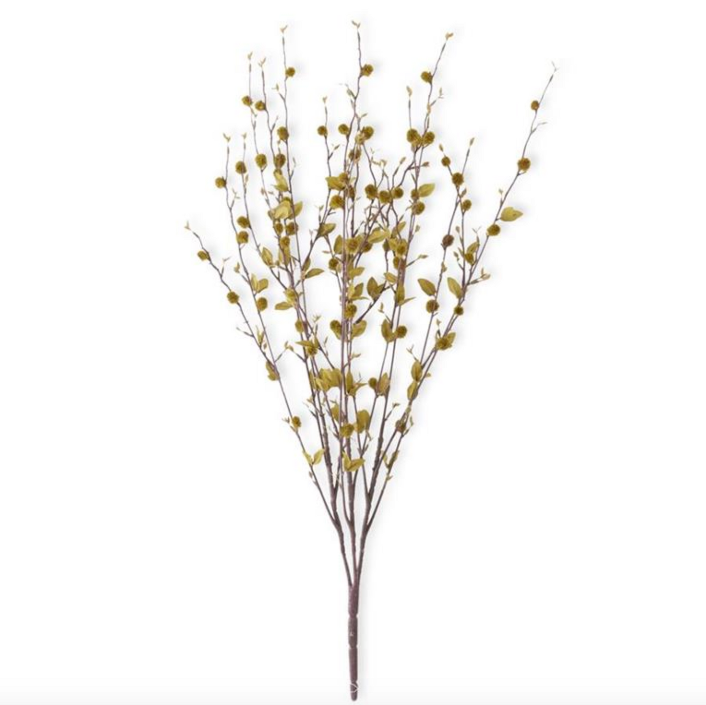 28 Inch Green Pussy Willow Spray w/Mini Foliage