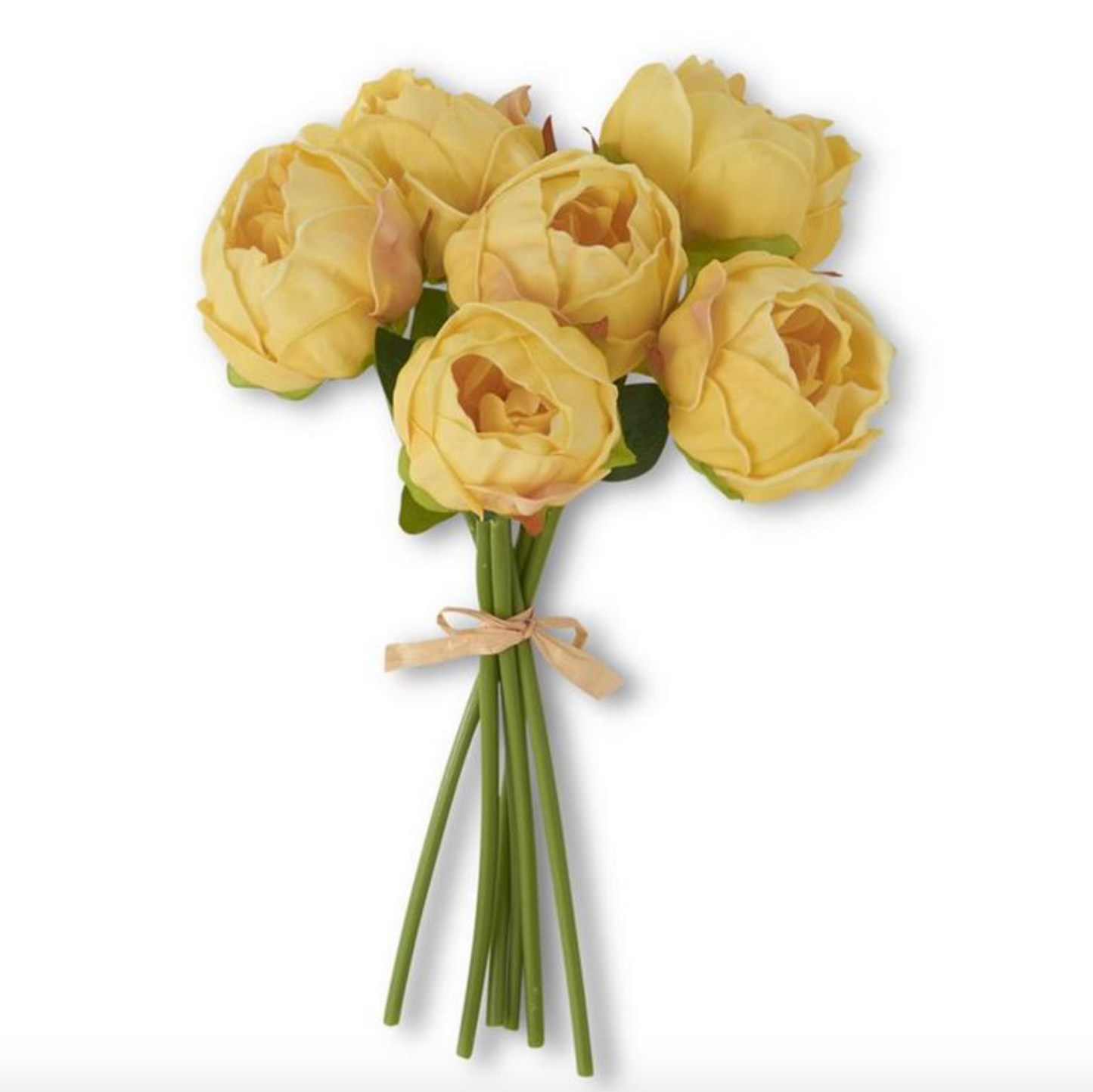 12 Inch Yellow Real Touch Peony Bundle