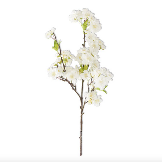 18 Inch White Cherry Blossom Spray