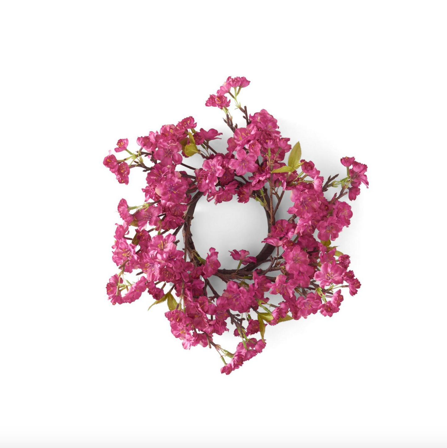 14 Inch Fuchsia Cherry Blossom Candle Ring (4Dia.)