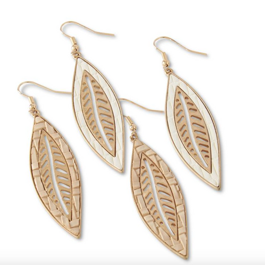 Leaf Earrings - Neutral