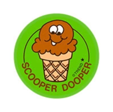 Scooper Dooper, Chocolate scent Retro Scratch 'n Sniff Stinky Stickers