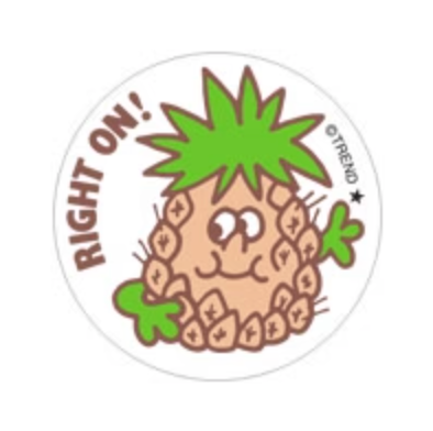 Right On!, Pineapple scent Retro Scratch 'n Sniff Stinky Stickers