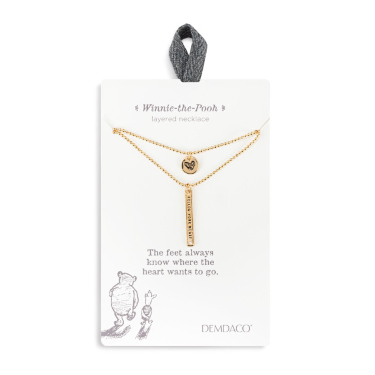 Follow Your Heart Pooh Layered Necklace