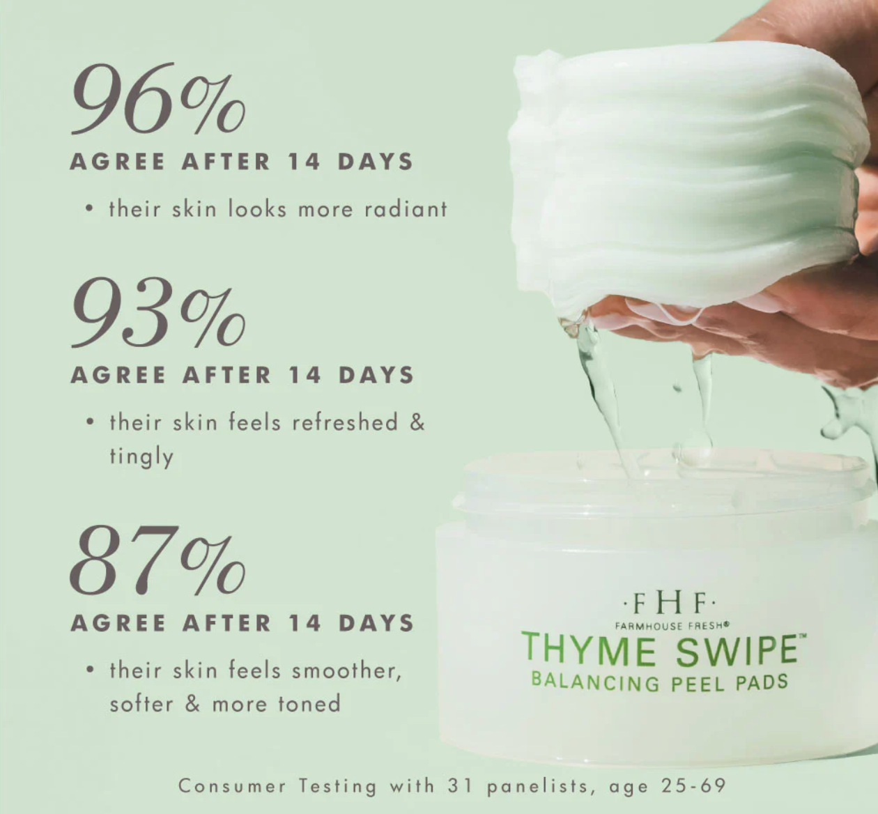 Thyme Swipe Organic Matcha + Thyme Radiance Peel Pads