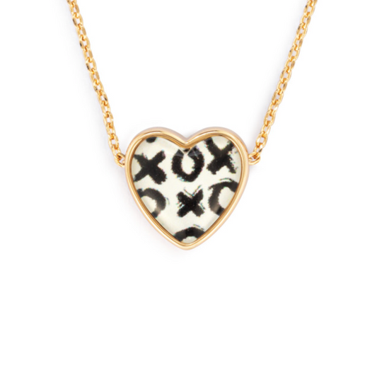 Art Heart Necklace - Hugs & Kisses