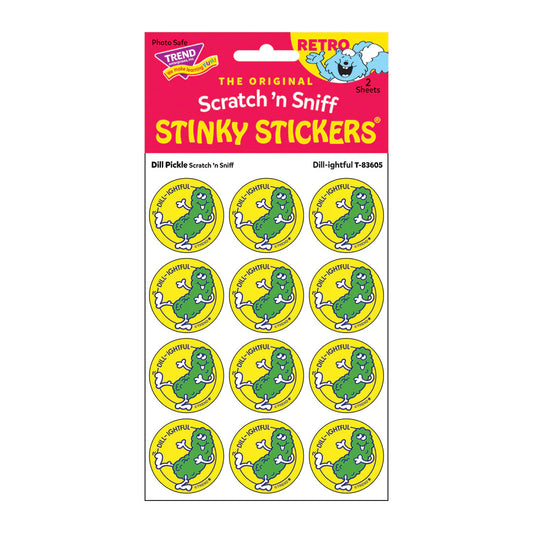 Dill-ightful, Dill Pickle scent Retro Scratch 'n Sniff Stinky Stickers