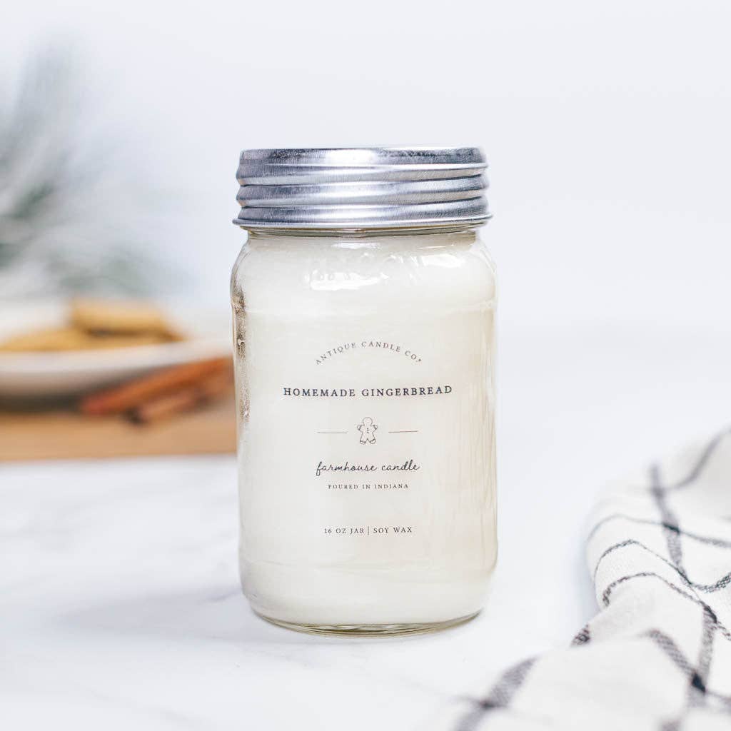 Homemade Gingerbread Soy Wax Mason Jar Candle