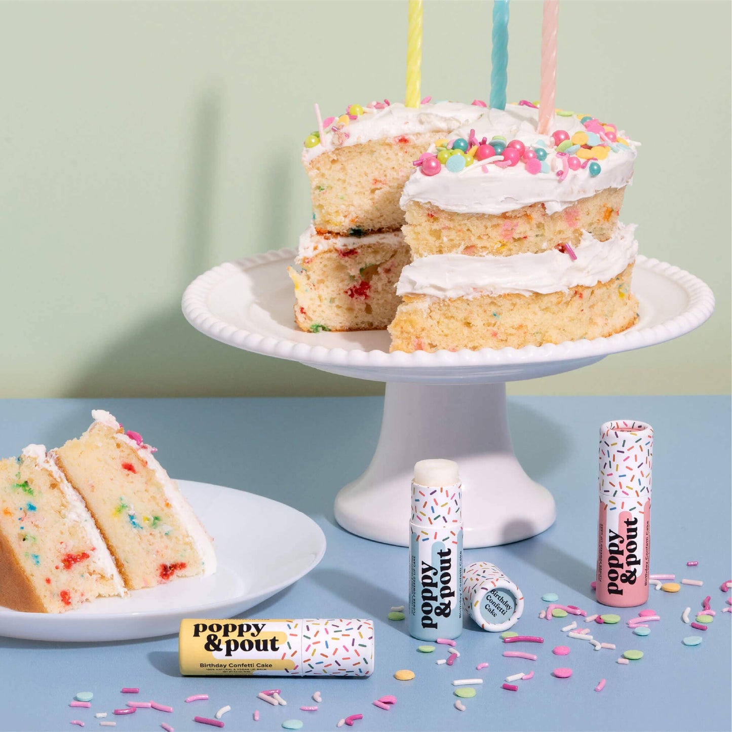 Lip Balm, Birthday Confetti Cake, Yellow