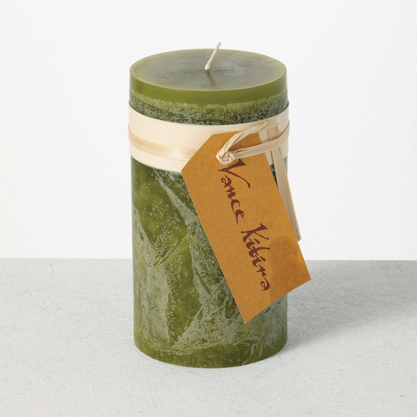 GREEN TIMBER PILLAR CANDLE