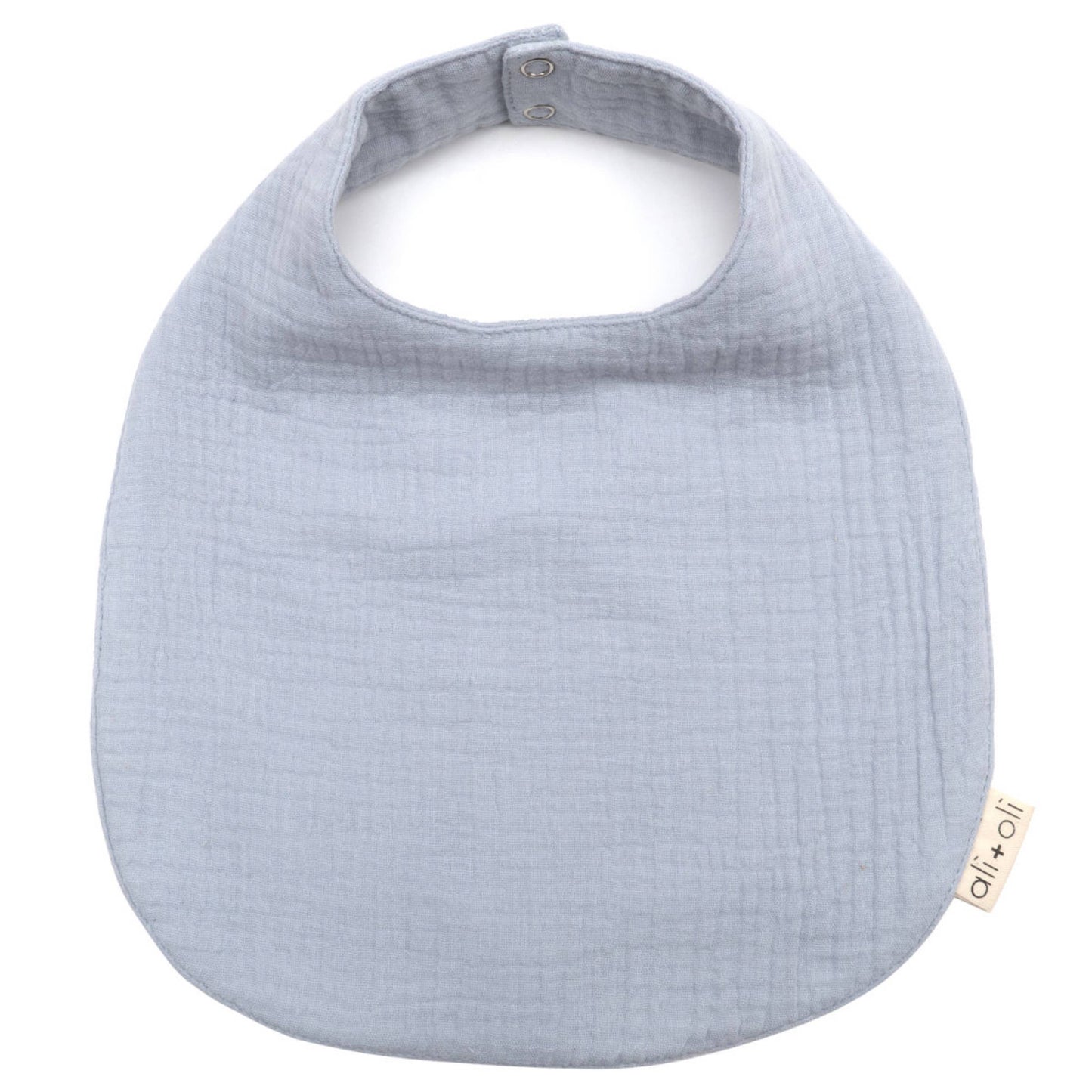 Blue Muslin Cotton Snap Baby Bib