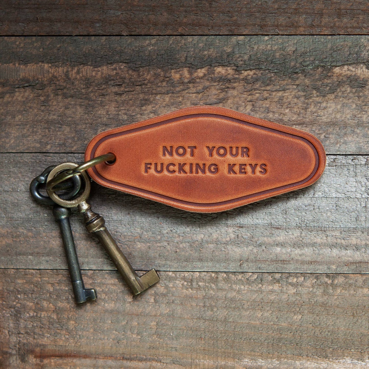 Not Your Fucking Keys Leather Keychain Motel Style