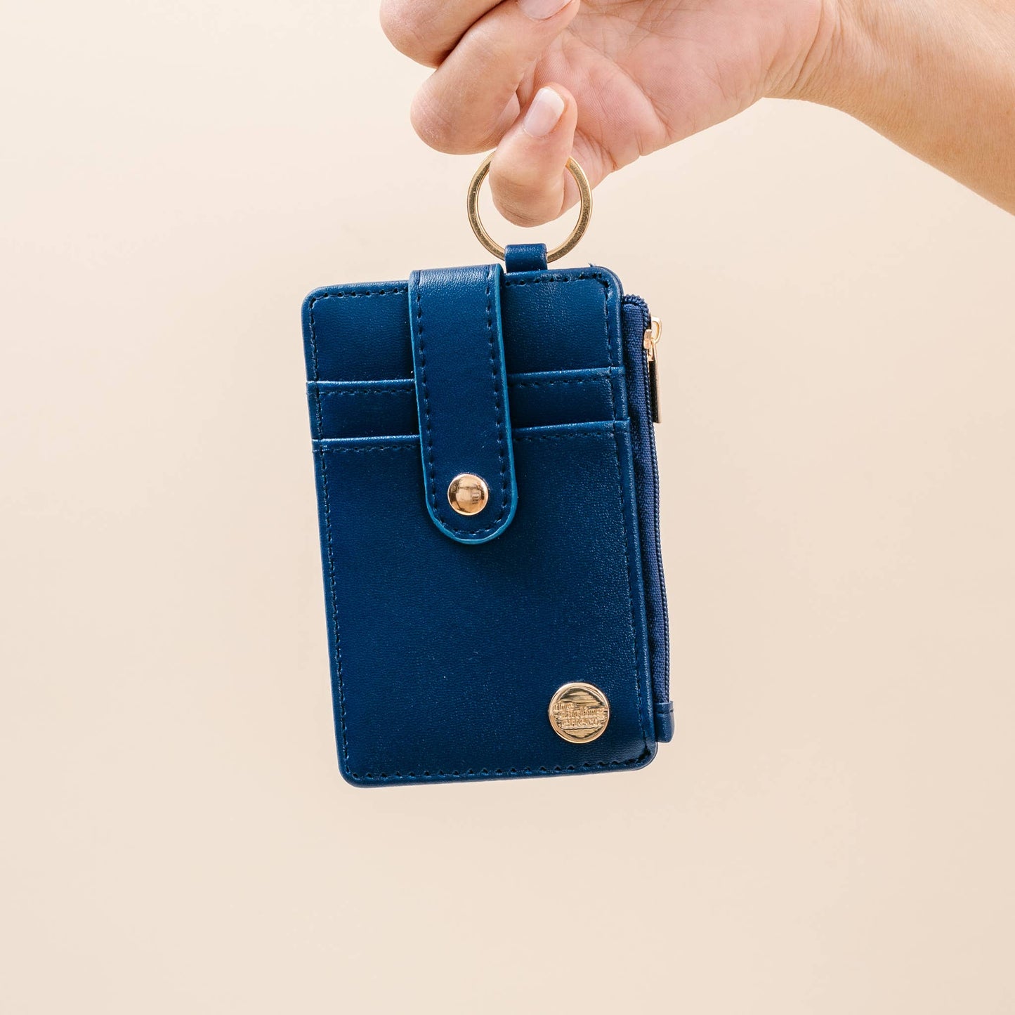 Solid Keychain Card Wallet - Navy