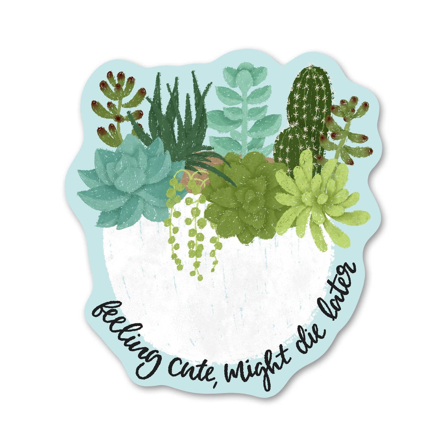 Feeling Cute, Might Die Later Funny Succulent Sticker