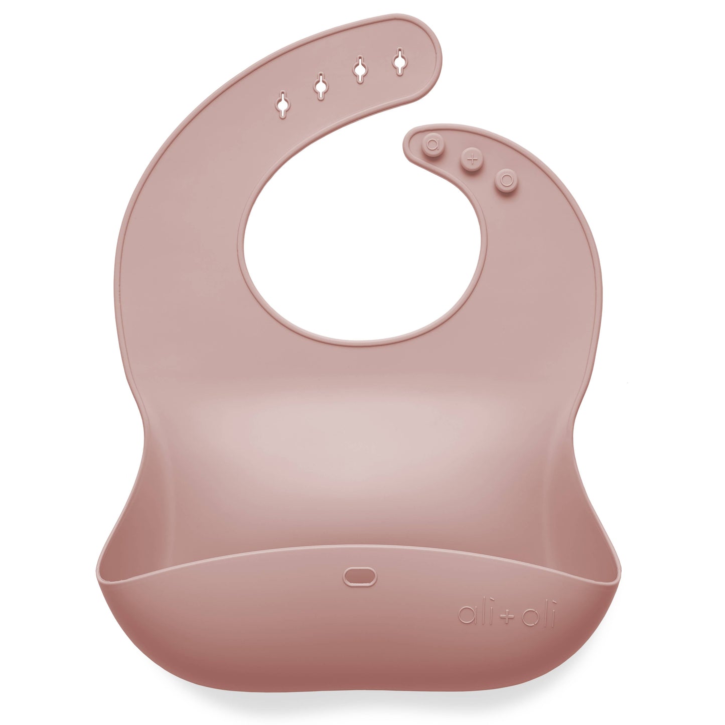 Blush - Silicone Baby Bib Roll Up & Stay Closed