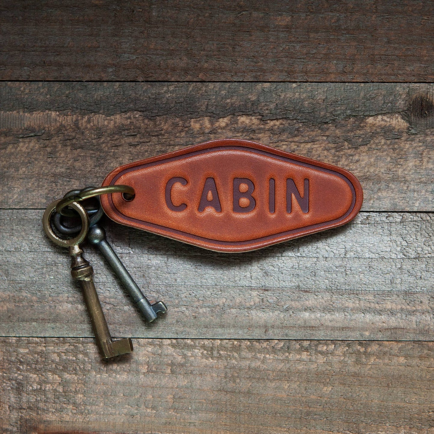 Cabin Leather Keychain Motel Style